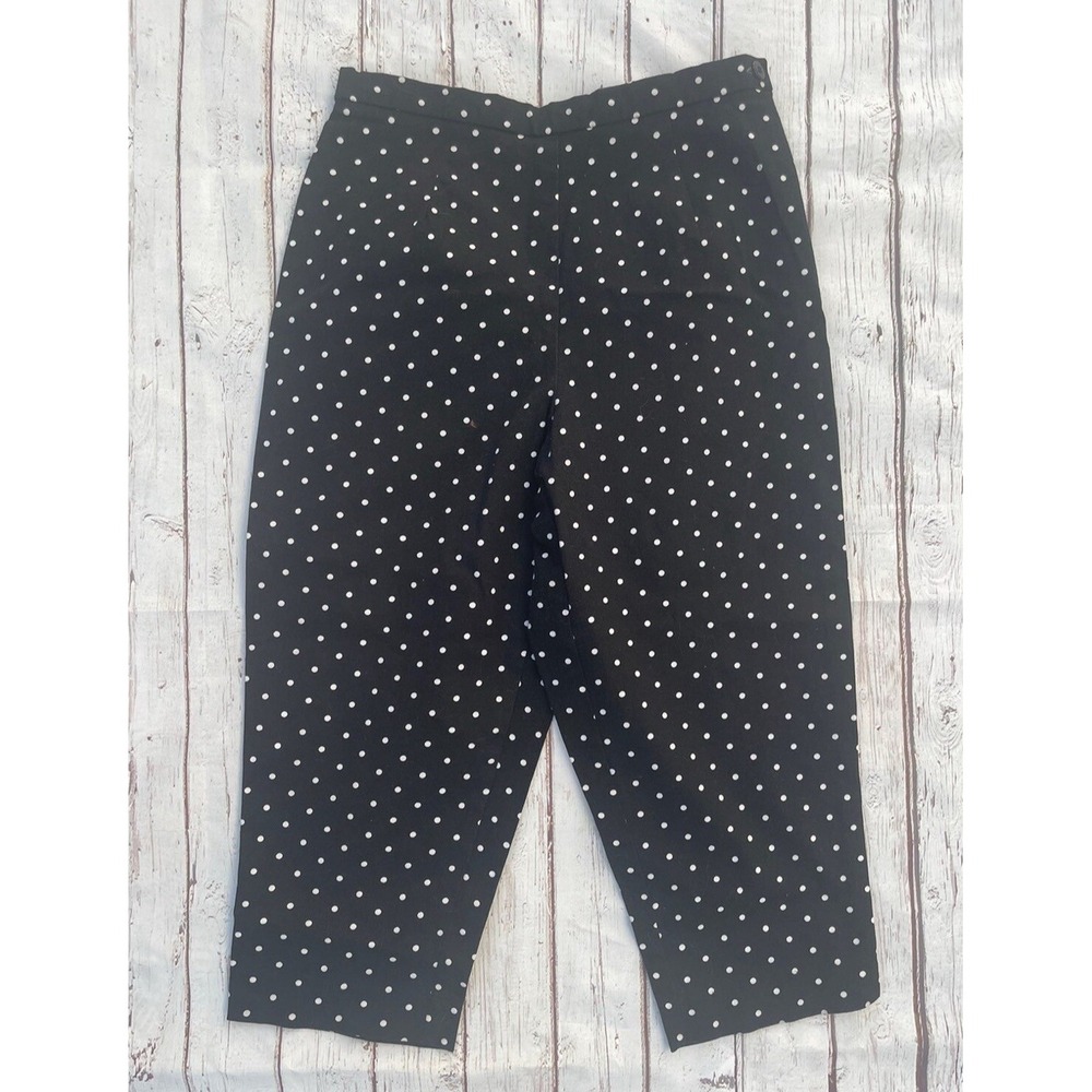 Polka Dot Black / White Cropped Pants Size 10 Petite Women's